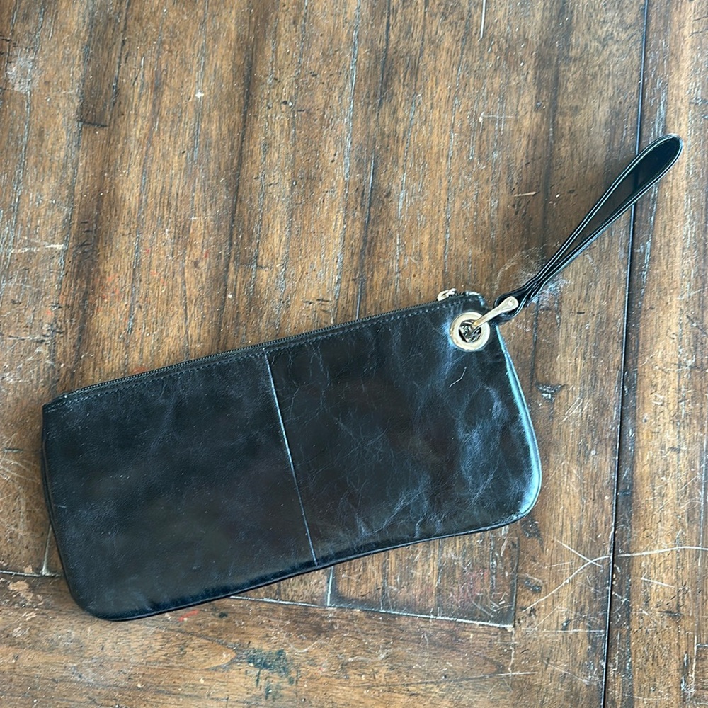 Hobo black wristlet wallet